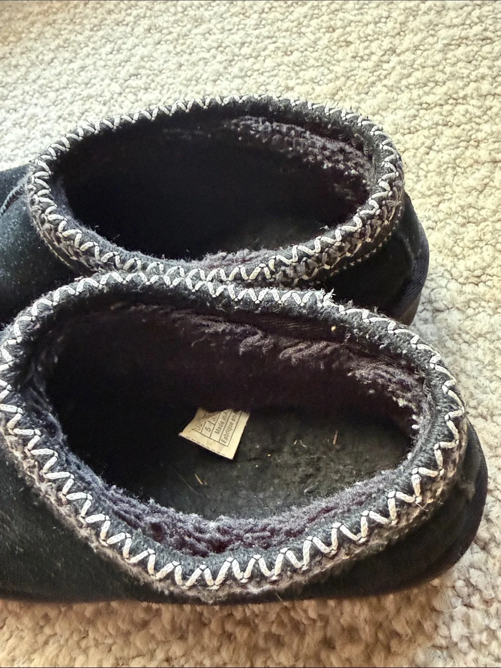 UGG Kids Black Slip-On Cozy Slippers